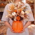 thumbnail image 5 of 6.7 Inch Resin Pumpkin Vase, Large Orange Pumpkin Utensil Holder,Pumpkin Flower Vase, Decorative Plant Pots, Fall Kitchen Decor, Halloween, Autumn , Thanksgiving, Farmhouses Home Decorations, 5 of 8