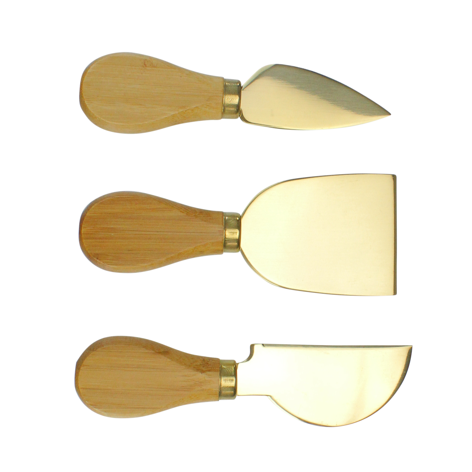 Set of 3 Golden Cheese Knives with Bamboo Handle 5" Walmart Canada