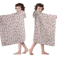 thumbnail image 4 of Light Pink Christmas Gnome Pattern Hooded Bath Towel，50"x30" for Ages 3 To 12 Kids, Quick Dry Lightweight Soft Microfiber Hood Beach Towel Cover Up for Kids, 4 of 7