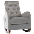 thumbnail image 5 of PAPROOS Nursery Chair for Baby Room, Comfortable High Back Rocking Chair for MOM and Baby, Velvet Upholstered Accent Armchair Fabric Padded Seat Lounge Glider Chair with Side Pocket, Gray, 5 of 10