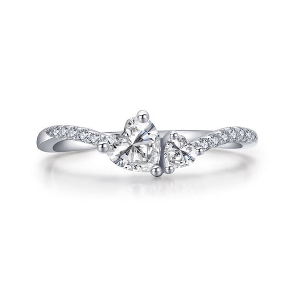 Luxury Womens 925 Silver Ring with Gold-Plated Artificial Gemstones and Semi-Precious Stones, Diamond Processing
