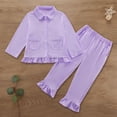 thumbnail image 5 of SILVERCELL 12M-6T Toddler Girls Button-Down Cotton Pajamas Set 2PCS Shirt and Pants Sleepwear Winter Fall PJs Gift for Kids, 5 of 8
