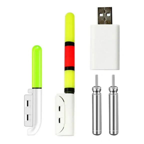 FEAMOS Fishing Glow Sticks LED Night Fishing Poles with Rechargeable Battery Glow Lamp Rod Tip Glow Tube Fishing Tackle Tool