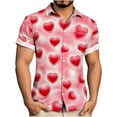 thumbnail image 1 of TaTaai Men's Valentine's Day Print Shirt, Short Sleeve Button Down Casual Blouse, Romantic Gift Top Gift, 1 of 5