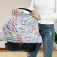 thumbnail image 6 of Renewold Easter Rabbit Eggs Colorful Car Seat Covers for Babies Girls Boys, Stretchy Carseat Canopy Soft Baby Breastfeeding Cover Nursing Scarf Infant Stroller Cover, 6 of 7