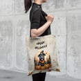 thumbnail image 4 of Happy Halloween Pitbull Witches Hat Pumpkin Carving All Over Print 3D Canvas Tote Bag Terrier Dog Lover Reusable Handbag - 02019, 4 of 5