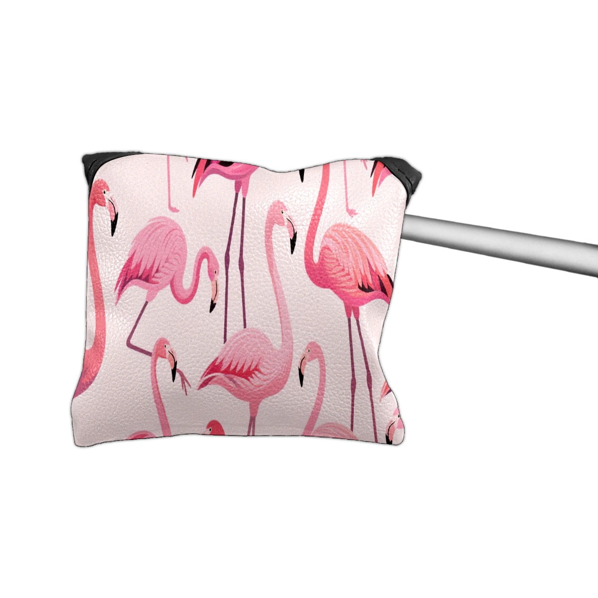Golf Mallet Putter Cover Premium Leather Golf Putter Head Cover with Magnetic Closure, Golf Cover for Men and Women Flamingo Pattern