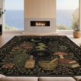 thumbnail image 2 of Design&I 6'x9' Washable Area Rug Black Gold Celestial and Botanical Elegance Enchanting Floral Astral Motifs for Queen Size Bedroom, Under Bed, Sleek Flatweave Pet Friendly, 2 of 7
