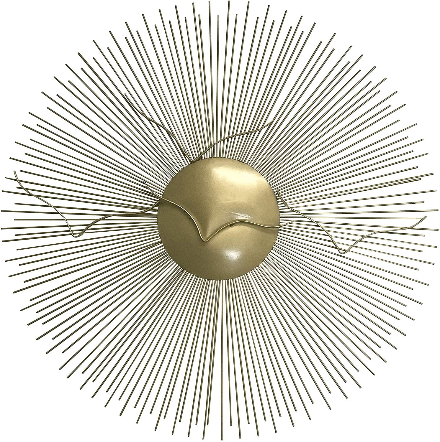DecorShore Gold Sunburst Birds Metal Decorative Wall Art Wall