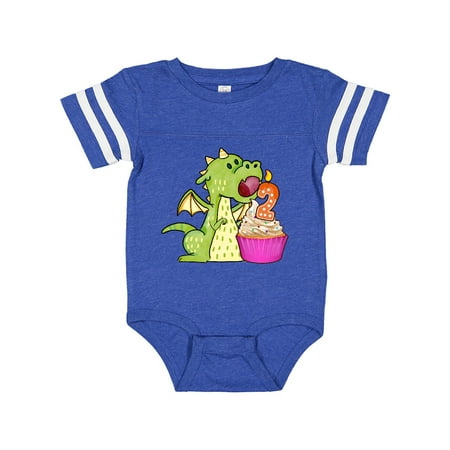 

Inktastic Dragon Cupcake 2nd Birthday Gift Baby Boy or Baby Girl Bodysuit
