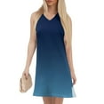 thumbnail image 4 of GXIPO V-Neck Summer Casual Beach Dress for Women 2025 Vacation Women's Sleeveless Sundress with Split Dark Blue L, 4 of 4