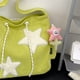 thumbnail image 2 of Bolso bandolera informal para mujer con apliques de estrella de pana para estudiantes adolescentes (verde), 2 of 8