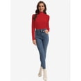 thumbnail image 6 of Women's Long Sleeve Mock Turtleneck Tops Casual Slim Fitted Lightweight Under Layer Pullover Shirts, 6 of 6