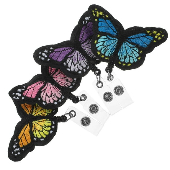 Toyvian 4-Pack Butterfly Name Card Clips, Assorted Colors, Practical Badge Holders for Office and Events