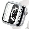 thumbnail image 1 of 2 pack Case Built in Tempered Glass Screen Protector Compatible with Apple Watch Series 44mm 40mm 45 mm 41mm , Matte PC Case Bumper Overall Protective Cover for iwatch series 6 5 4 7 SE 3 2 1, 1 of 6