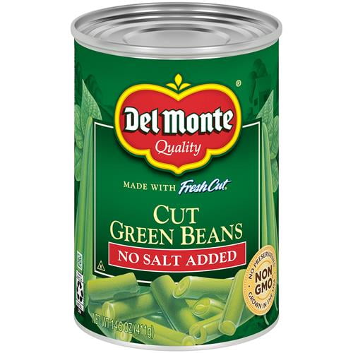 Del Monte Foods Cut Green Beans No Salt, 14.5 Oz - Pack of 2
