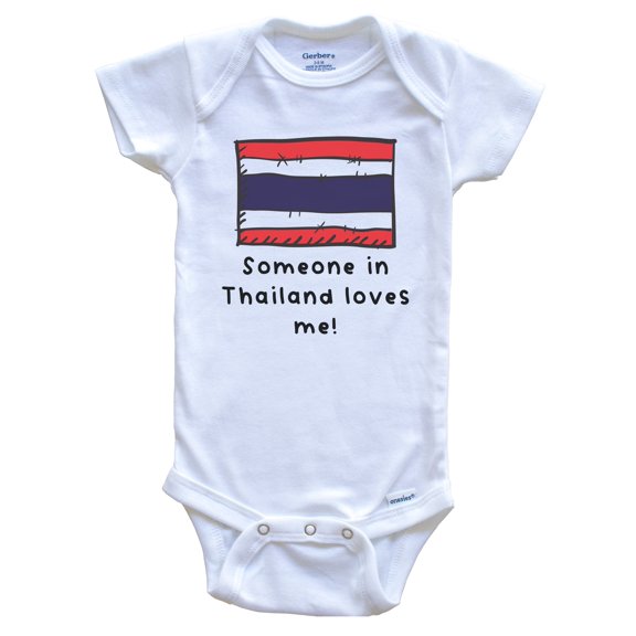 Someone in Thailand Loves Me Thai Flag Cute Baby Bodysuit