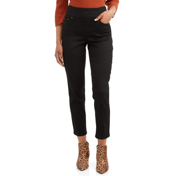 Time and Tru - Time and Tru Woven 5 Pocket Pull-On Pant Women's - Walmart.com - Walmart.com