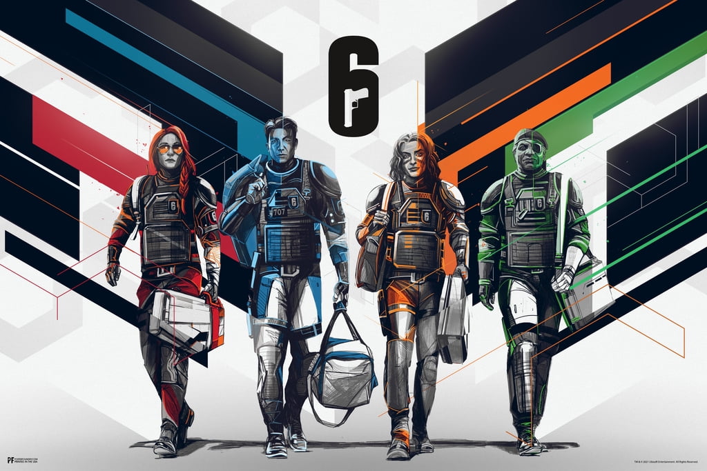 Rainbow Six Siege Merchandise Road Characters Video Game Video Gaming Gamer R6 Siege Tom Clancy