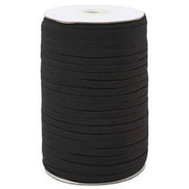 140 Yards Length 6mm 1/4 Inches Width Flat Elastic Band Spandex Spool for DIY Material Handmake Sewing Craft Stretchable Braided Cord Rope Bungee Trim in Role Color Black