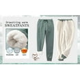 thumbnail image 3 of Womens Fleece Lined Jogger Pants Solid Soft Warm Athletic Drawstring Sweatpants with Pockets, 3 of 3