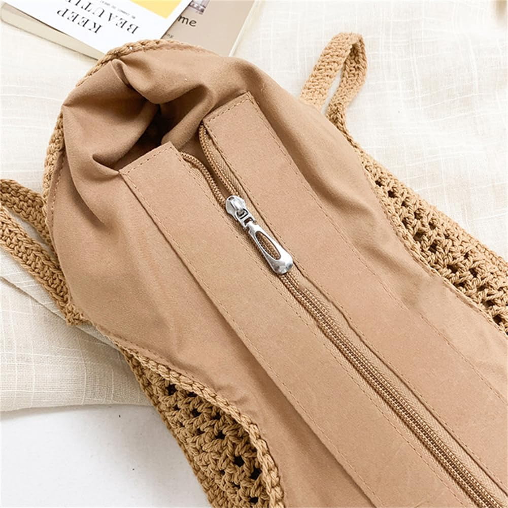 Beach Tote Bag for Women Raffia Crochet Purse Large Summer Hobo Woven Shoulder Handbag for Vacation