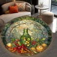 thumbnail image 4 of Circle Area Rug, Christmas Cucumber Pickle1 Washable Non-Slip Floor Carpet, Soft Rug for Living Room Bedroom Decor 59 Inch, 4 of 6