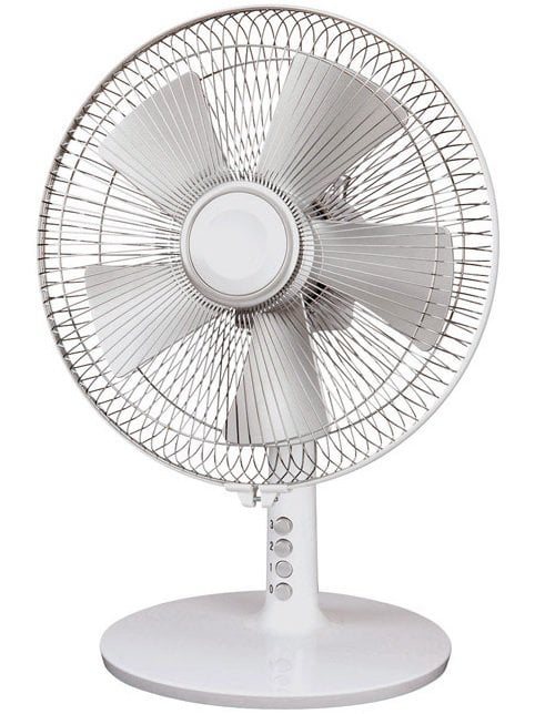 PolarAire HMS12D WS Desk Fan, 12", White