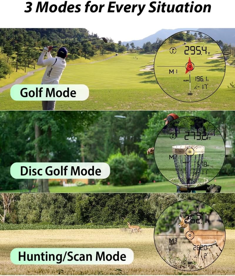 Gogogo Sport Vpro Golf Rangefinder 2500 Yards Disc Golf Range Finder with Slope Switch, Magnet GS91BL