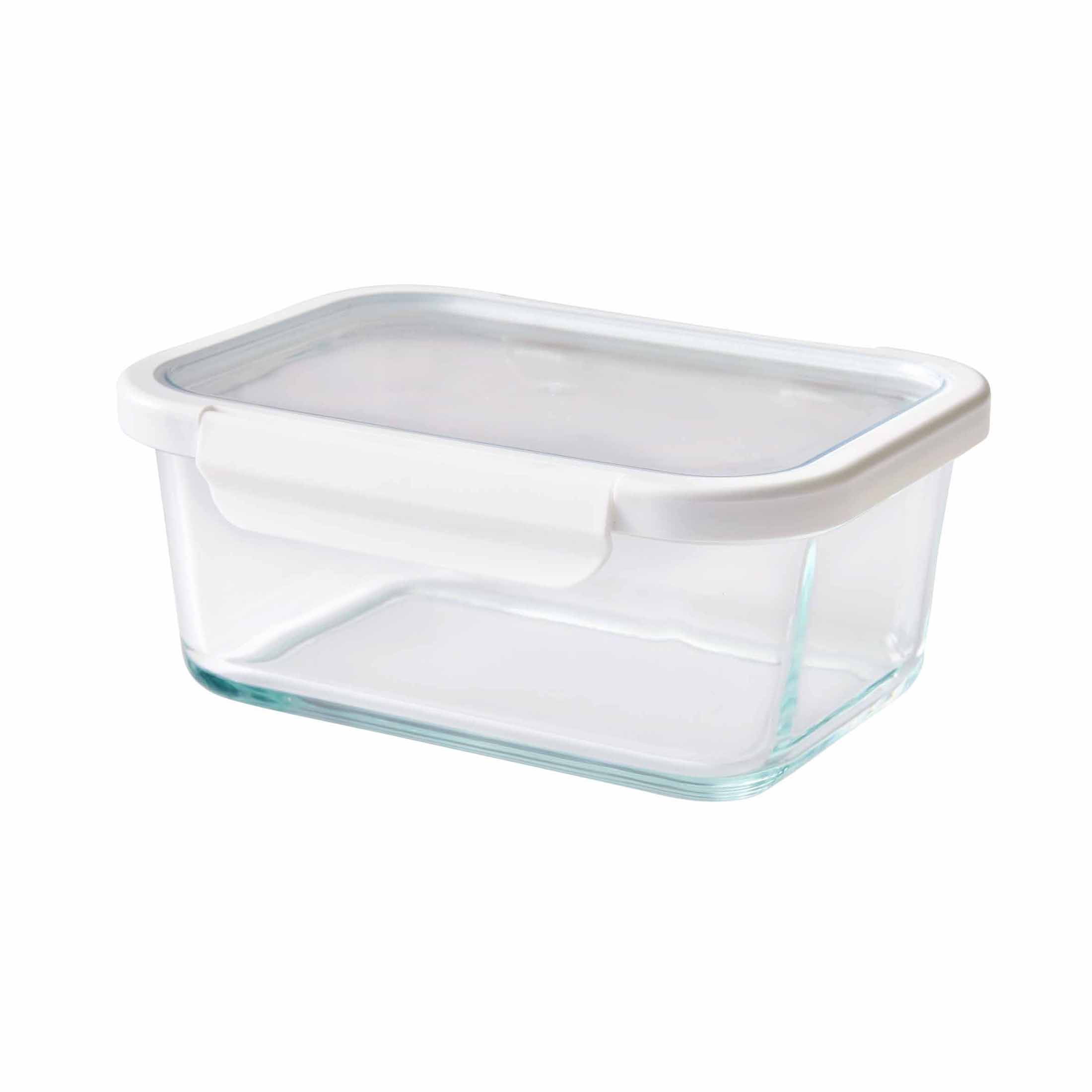(2 pack) Better Homes & Gardens 2 Pieces 4 Cup Rectangle Glass Food Storage Container with Tritan Lid, Set of 1, 2 Pieces