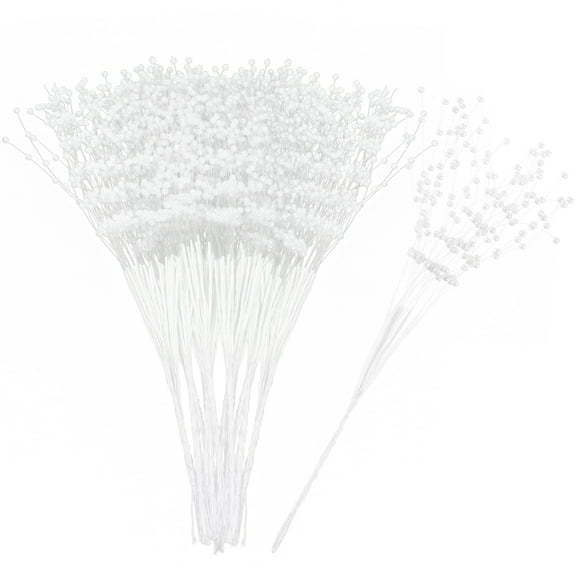 TOYMYTOY Embellishments for Bouquet or Boutonniere Sticks Wedding Design White 100pcs