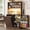Retro Brown, variant on ANPOO Farmhouse Kitchen Bakers Rack with 10 Gallon Tilt Out Trash Can Cabinet, Pantry Cabinet with LED Light, Power Outlet, Storage Shelf, 6-Tiers Tall Coffee Bar with Hutch for Kitchen Living Room