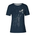 thumbnail image 4 of Yuwull Tops For Women Womens Tops Casual Fashionable Women'S Casual Pullover Printed Short Sleeved Round Neck Ladies Tops And Blouses On ClearanceXXXL(3XL), 4 of 4