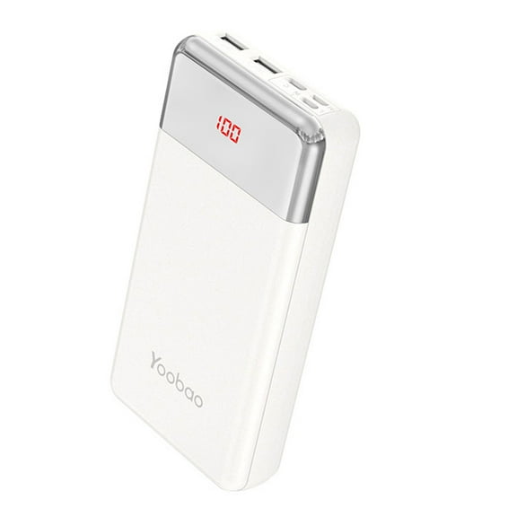 Power Bank Portable Charger | Dual Output 20000mAh Phone Charger with LED Display | Compatible with iPhone, Samsung Galaxy Phones and More (White)