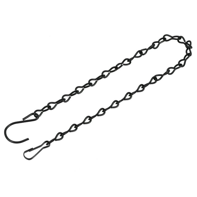 Unique Bargains 50cm Extension Lighting Chain S Hook Hanging Chains Black 8 Pack