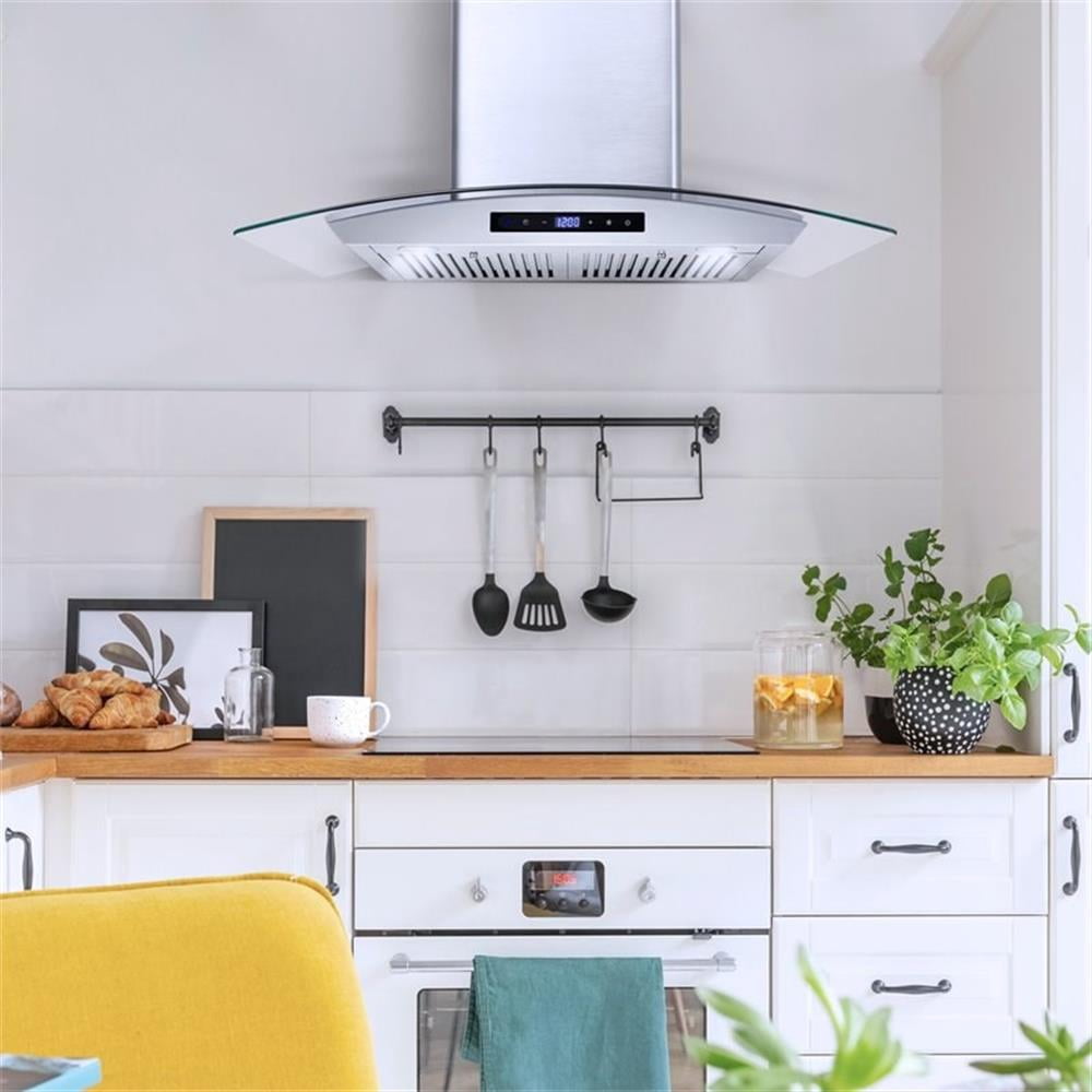 Pemberly Row 30" 380 CFM Ducted Wall Mount Range Stainless Steel Kitchen Hood