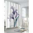 thumbnail image 3 of Abstract Ombre Shower Curtain, Purple Lily White Texture Waterproof Shower Curtain Set with 12 Hooks Lightweight Washable Fabric Shower Curtains for Bathroom 48x72 Inches, 3 of 6