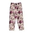 thumbnail image 6 of Uemuo Rose Flowers Pattern Women's Wide Leg Palazzo Lounge Pants with Pockets Light Weight Loose Comfy Casual Pajama Pants-, 6 of 9