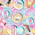 thumbnail image 3 of EP 142Pcs Tie Dye Birthday Party Decorations,Colorful Birthday Party Supplies Tableware Includes Tie Dye Plates and Napkins,Cups,Tablecloth,Happy birthday Banner, Serve 20, 3 of 7
