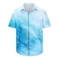 thumbnail image 4 of Men Lapel Neck Blouses Casual Tops Button Down Clothing Short Sleeve Tshirts Fashion Outfits, 4 of 4