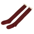 thumbnail image 3 of WTXUE Thigh High Stockings, Knit Solid High Women's Splice Lace Socks Stocking Stocks Long Socks, 4# Red, 3 of 7