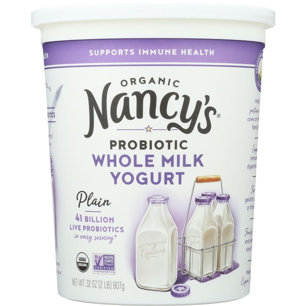 Nancys Organic Plain Whole Milk Yogurt, 32 Ounce 6 per Case