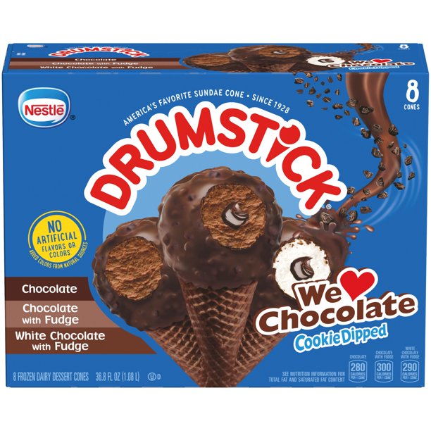 Drumstick Chocolate Ice Cream Variety Pack, 8 Count