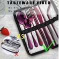 thumbnail image 2 of Portable Travel Utensils Reusable Silverware with Case for Fixing Tableware Pieces Stainless Steel Stable Flatware Set Camping Picnic Cutlery Set ( Set), 2 of 8