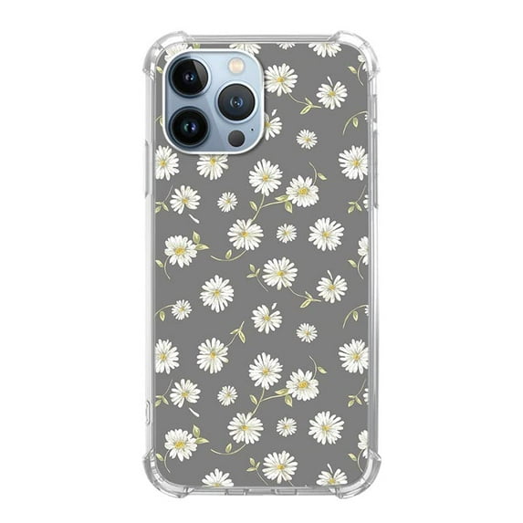 Daisy Cute Floral Case Compatible with iPhone 13 Pro Max,Unique Art Design TPU Shock-proof Full Cover