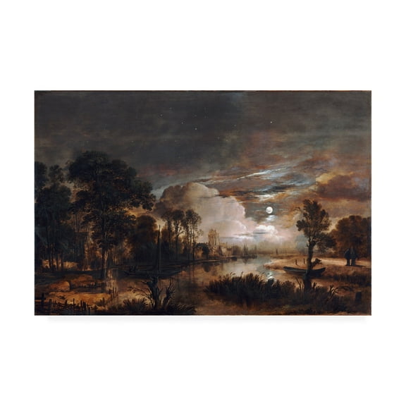 Neer 'Moonlight night' Canvas Art