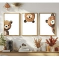 thumbnail image 2 of Baby Bear Nursery Wall Hieng Peeking Bear Pictures Wall Decor Peekaboo Kids Room Decor Woodland Animal Posters Neutral Nursery Painting Canvas Print Hiengwork for Children's Baby Room Bedroom, 2 of 6