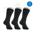 thumbnail image 3 of Diabetic Socks Men's & Women Crew Style Physicians Approved Socks, 3 Pairs, Size 13-15, (Black), 3 of 5