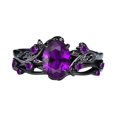 thumbnail image 2 of Anillo de hojas en racimo para mujer, accesorio metálico de lujo, moderno y único para el Día de San Valentín. 165 cm, 2 of 8