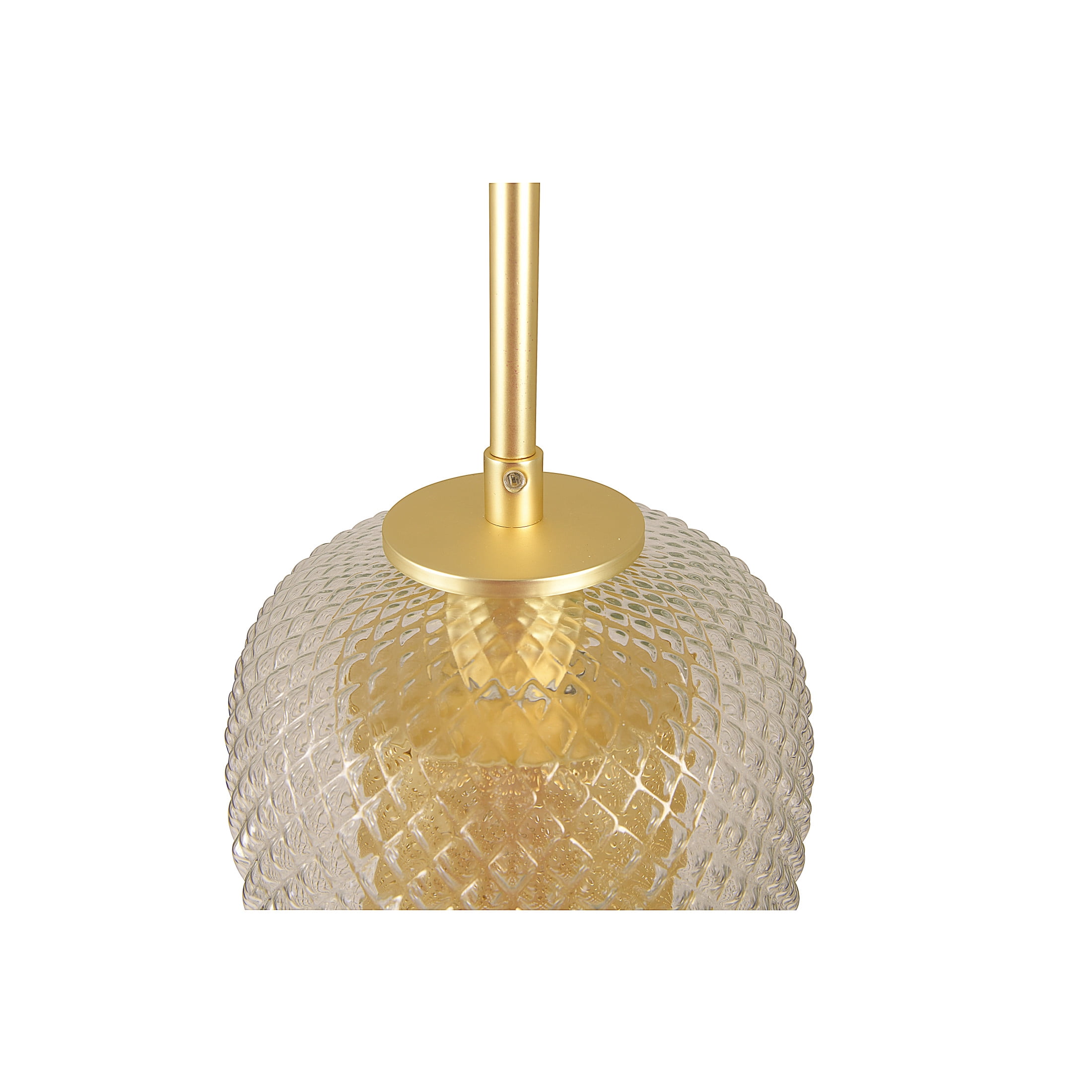 Creative Co-Op Vintage Embossed Glass and Metal Ceiling Light, Clear and Gold